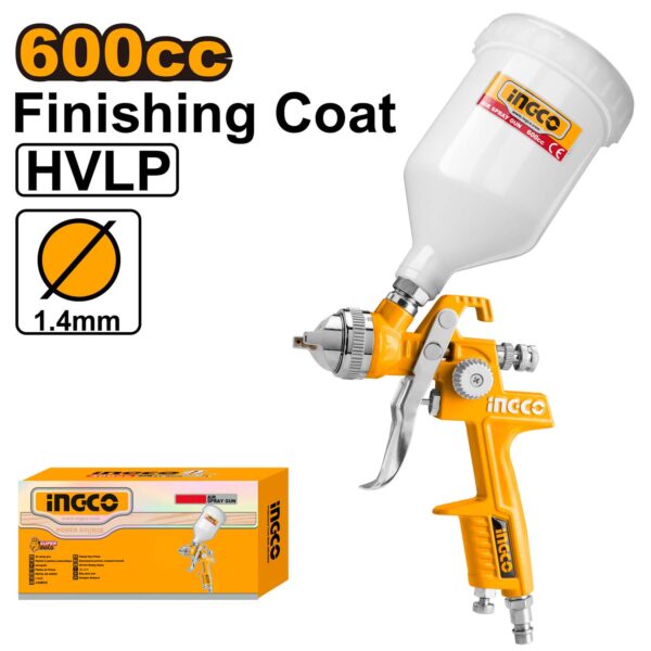 INGCO Air Spray Gun, 600 CC, Suitable for Finishing Coat  flash