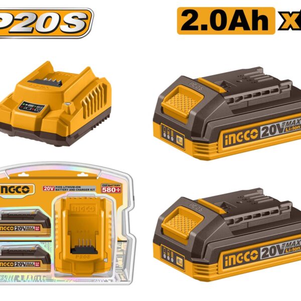 INGCO Lithium-Ion Battery and Charger Kit  flash