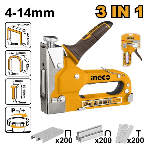 INGCO 3 In 1 Staple Gun  flash